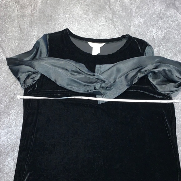 Vintage Comme des Garcons silk-blend velvet tunic with contrasting sleeves, L. - Picture 12 of 16